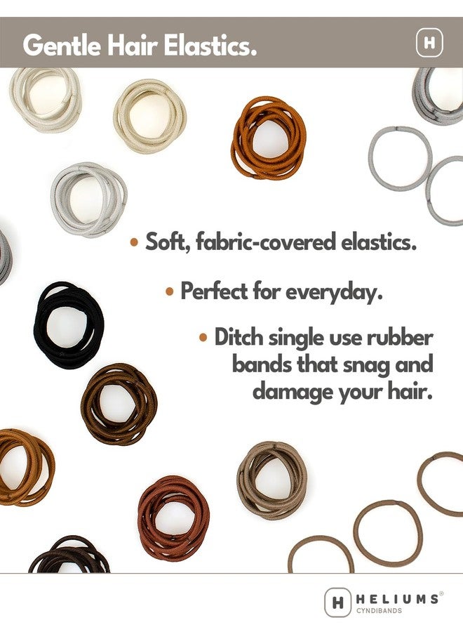Heliums Small Hair Ties - Mix - No Damage Mini 1 Inch Reusable 2mm Elastics for Thin Hair and Kids, Neutral Ponytail Holders - 48 Count (Neutrals Mix) - Image 3